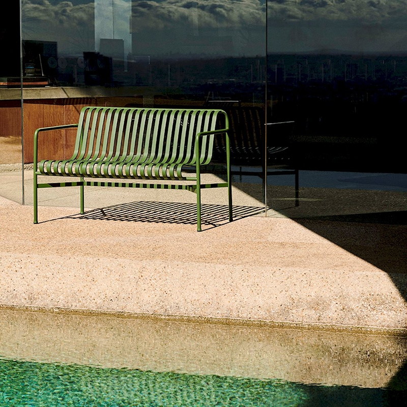Banc extérieur PALISSADE L128 Vert olive HAY