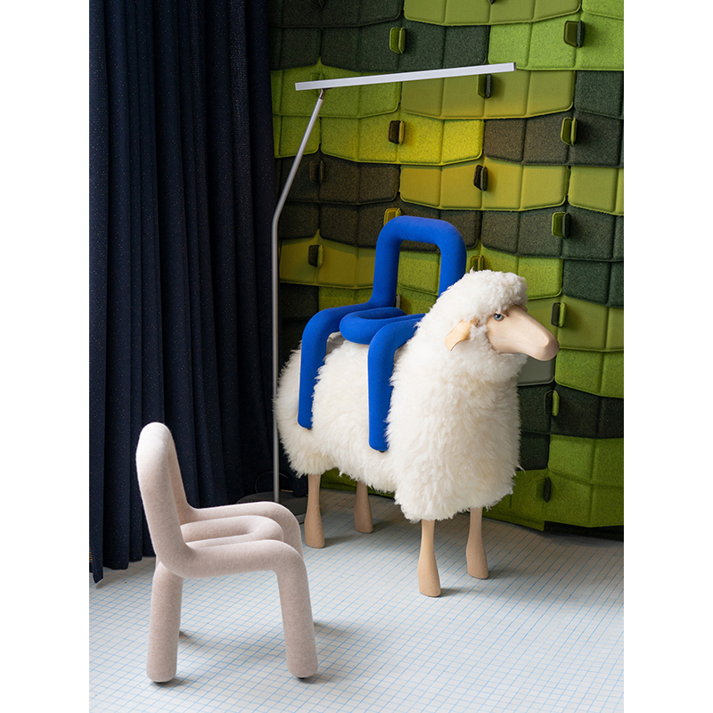 Siège enfant Chaise enfant MINI BOLD Bleu MOUSTACHE