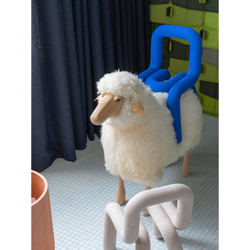 Siège enfant Chaise enfant MINI BOLD Bleu MOUSTACHE