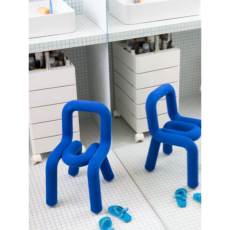Siège enfant Chaise enfant MINI BOLD Bleu MOUSTACHE