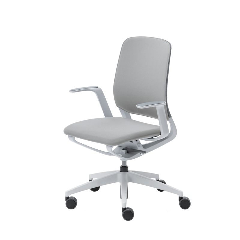 Fauteuil de bureau SE:MOTION assise et dossier rembourrés Gris clair 60011/ structure gris clair SILVERA PRO