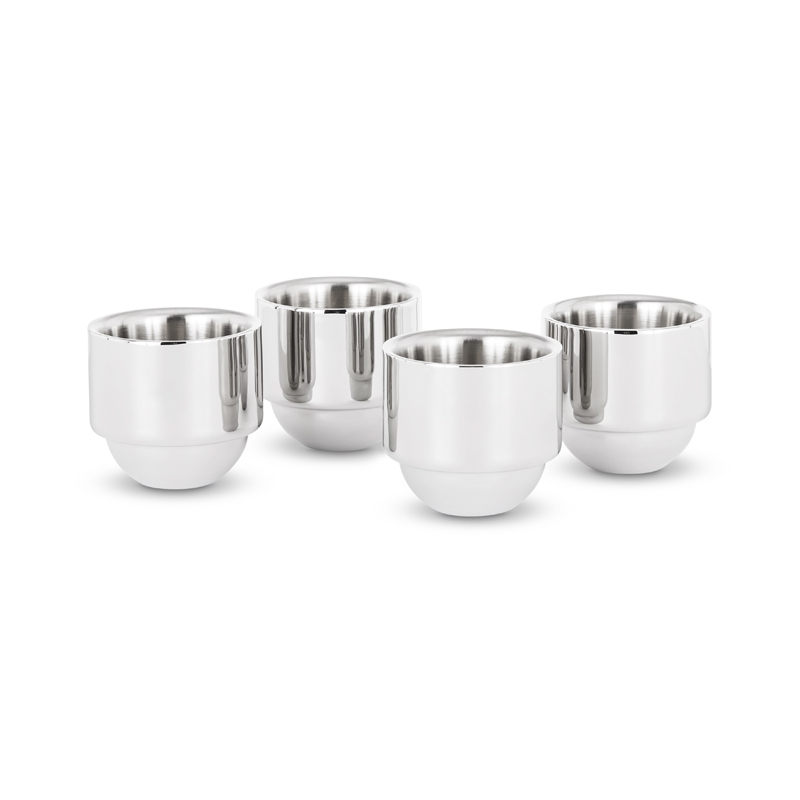 Café & Thé Set de 4 tasses à expresso BREW Argent TOM DIXON