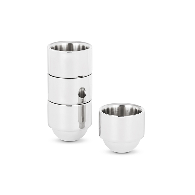 Café & Thé Set de 4 tasses à expresso BREW Argent TOM DIXON