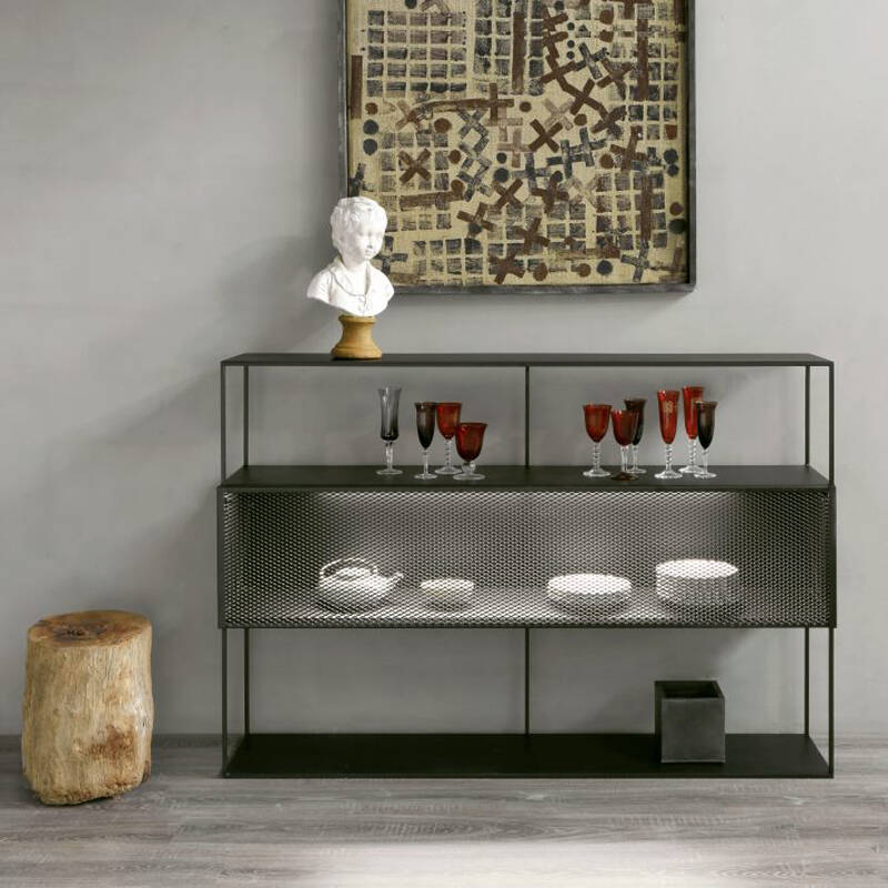 Meuble de rangement TRISTANO SIDEBOARD H103 Noir cuivré sablé ZEUS