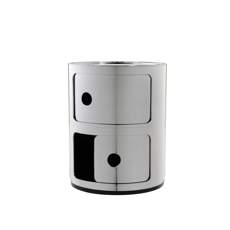 Meuble de rangement COMPONIBILI métallisé 2 portes Chrome KARTELL