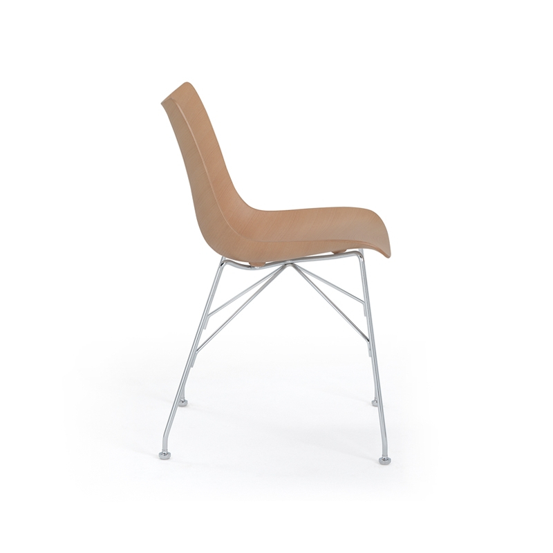 Chaise P/WOOD Bois clair/ chrome KARTELL