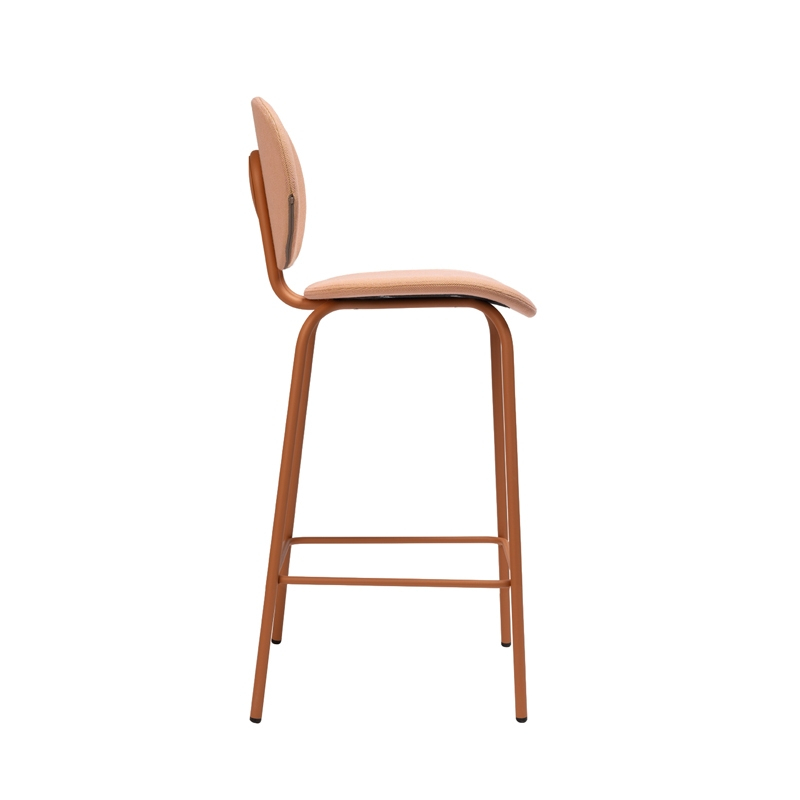 Tabouret haut HARI rembourré Steelcut Trio 506/ époxy Terracotta ONDARRETA