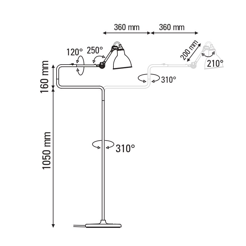 Lampadaire GRAS N°411 Rouge DCW EDITIONS