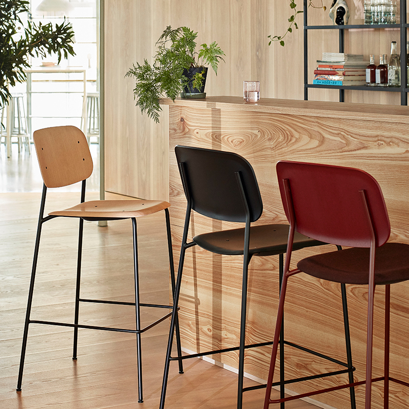 Tabouret haut SOFT EDGE 90 BAR Vert cendré HAY