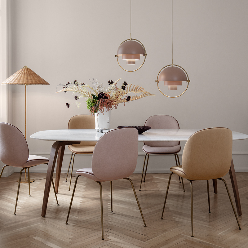 Suspension MULTI-LITE Laiton/ rose GUBI