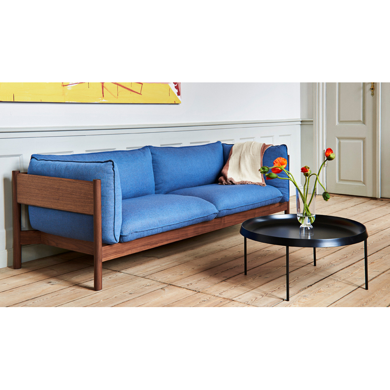 Canapé ARBOUR 3 PLACES Re-Wool 758 / noyer HAY