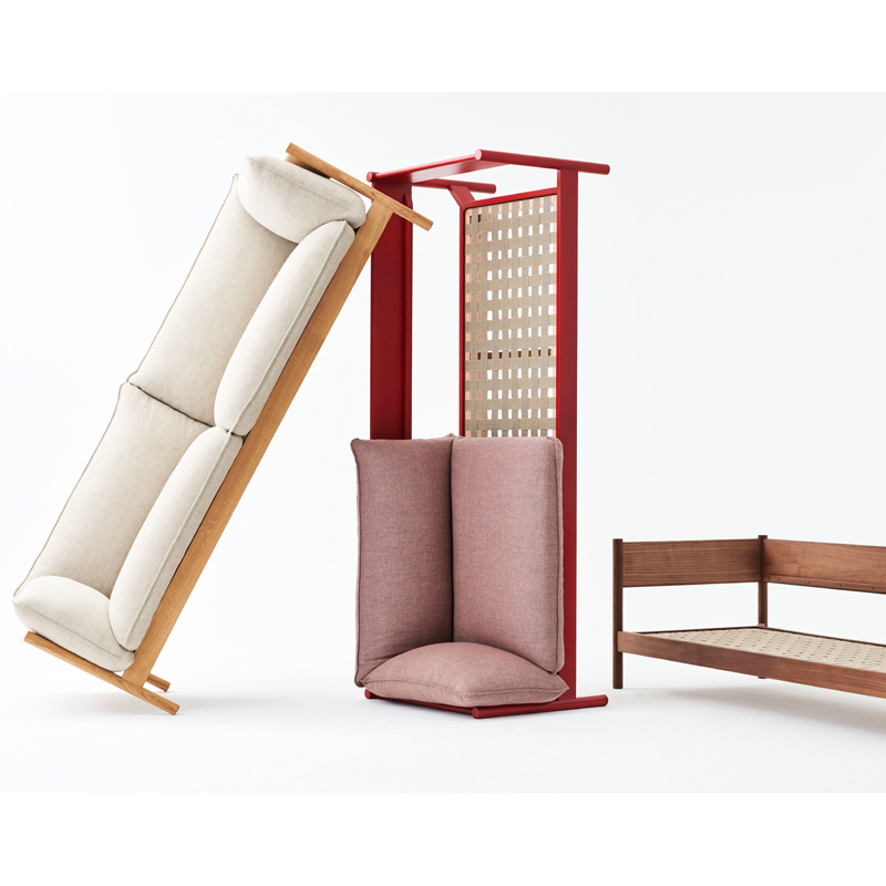 Canapé ARBOUR 3 PLACES Re-Wool 758 / noyer HAY