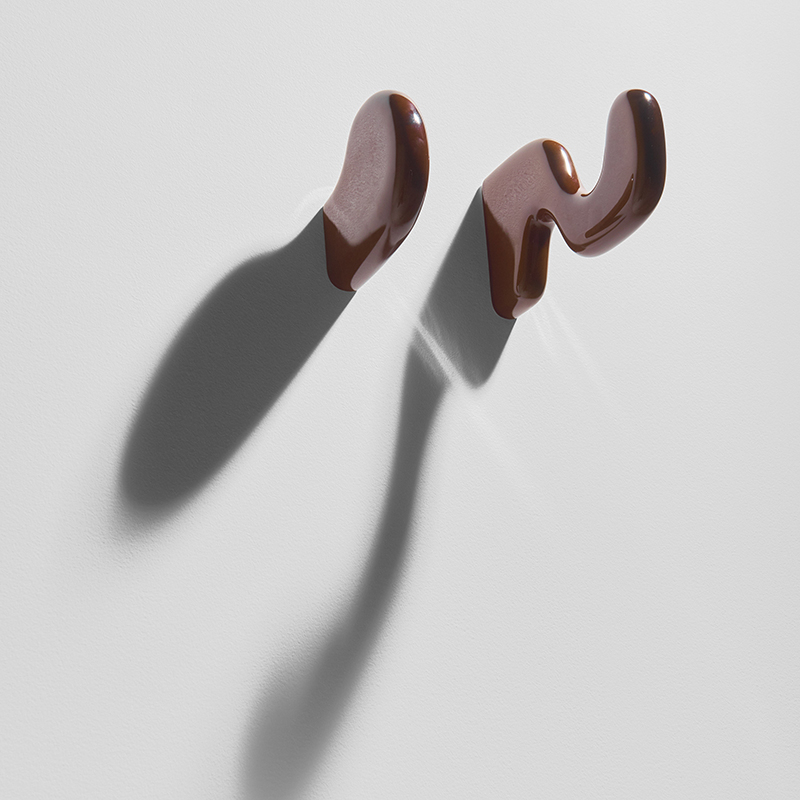 Patère Design Set de 2 patères KLUMP Marron PETITE FRITURE