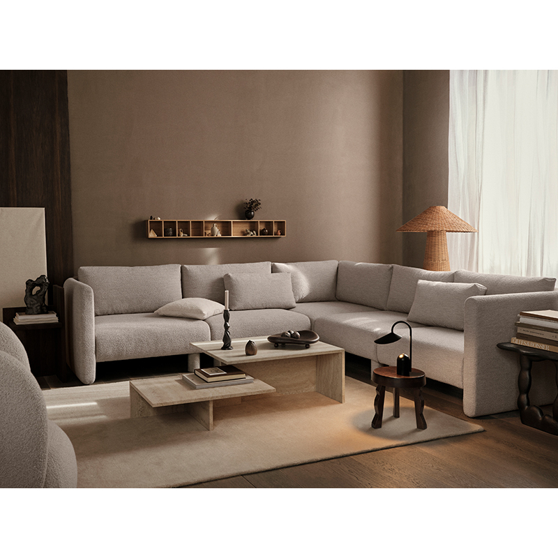 Canapé DASE accoudoir gauche Soft Bouclé Naturel FERM LIVING