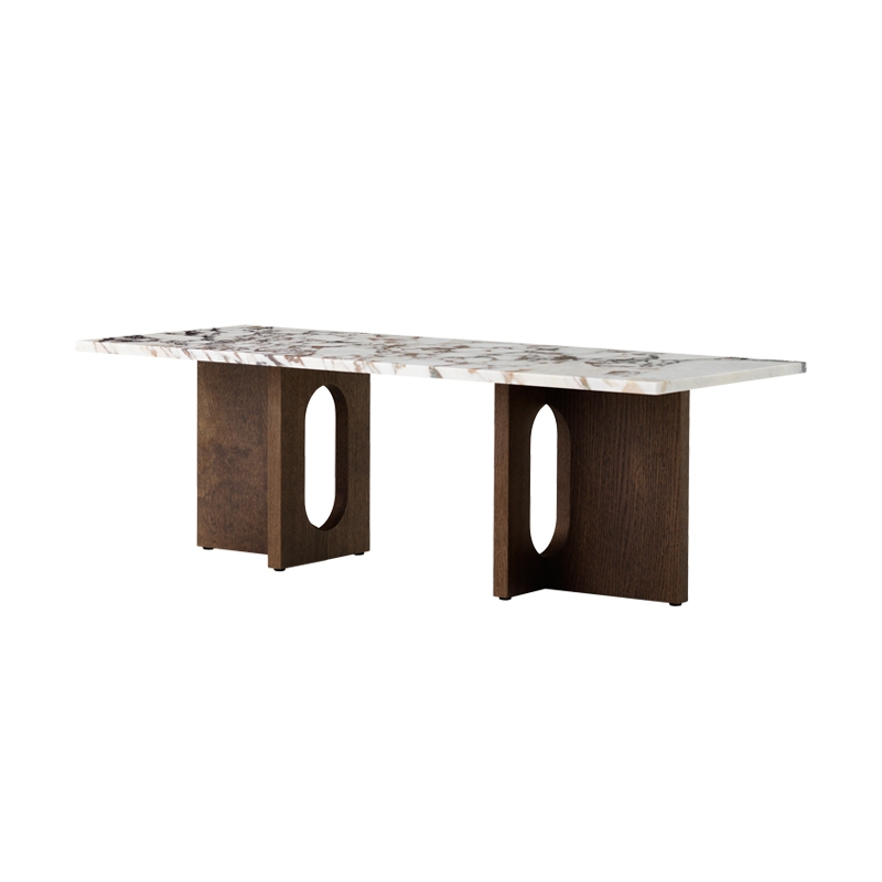 Table basse ANDROGYNE bois & pierre Marbre Calacatta Viola/ chêne foncé AUDO COPENHAGEN