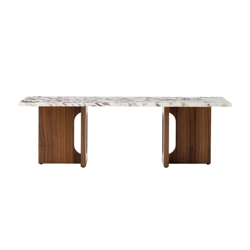Table basse ANDROGYNE bois & pierre Marbre Calacatta Viola/ noyer AUDO COPENHAGEN