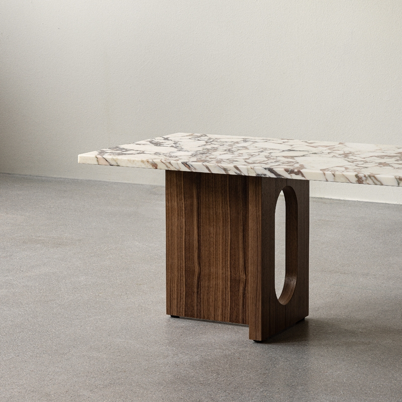 Table basse ANDROGYNE bois & pierre Marbre Calacatta Viola/ noyer AUDO COPENHAGEN