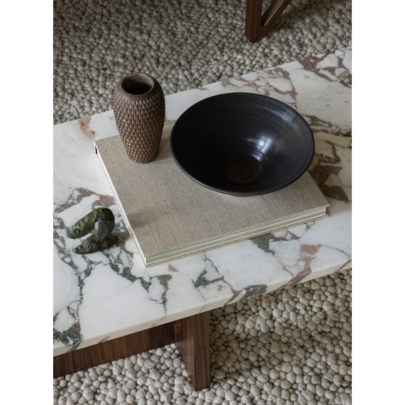Table basse ANDROGYNE bois & pierre Marbre Calacatta Viola/ noyer AUDO COPENHAGEN