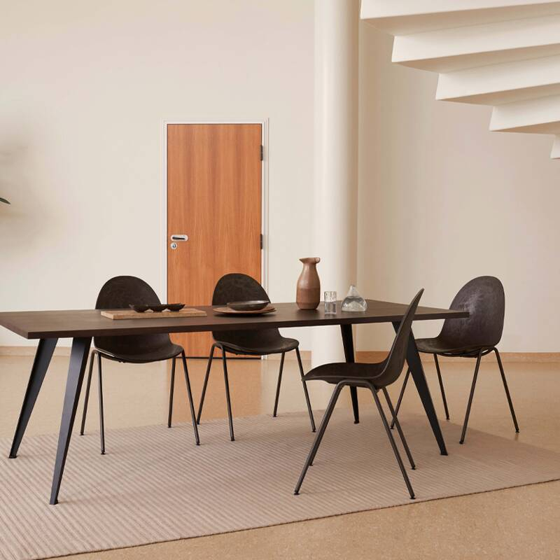 Chaise ETERNITY assise rembourrée Re-Wool 218 MATER