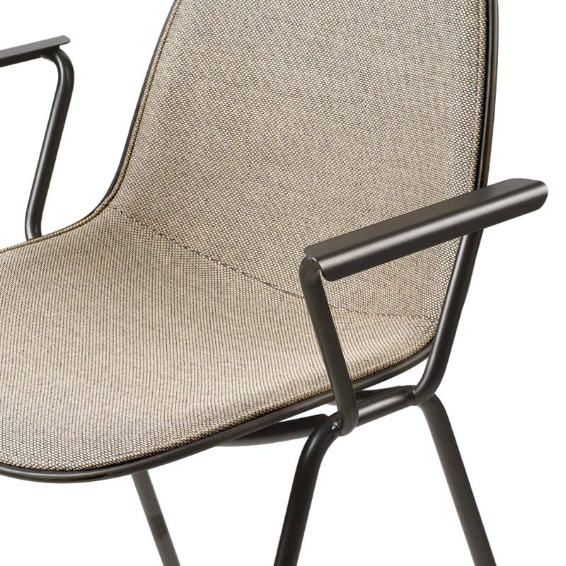 Chaise ETERNITY  avec accoudoirs face avant rembourrée Re-Wool 218 MATER