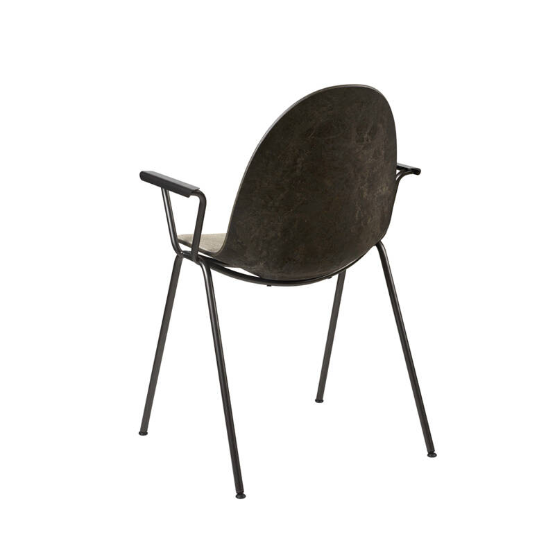Chaise ETERNITY  avec accoudoirs face avant rembourrée Re-Wool 218 MATER