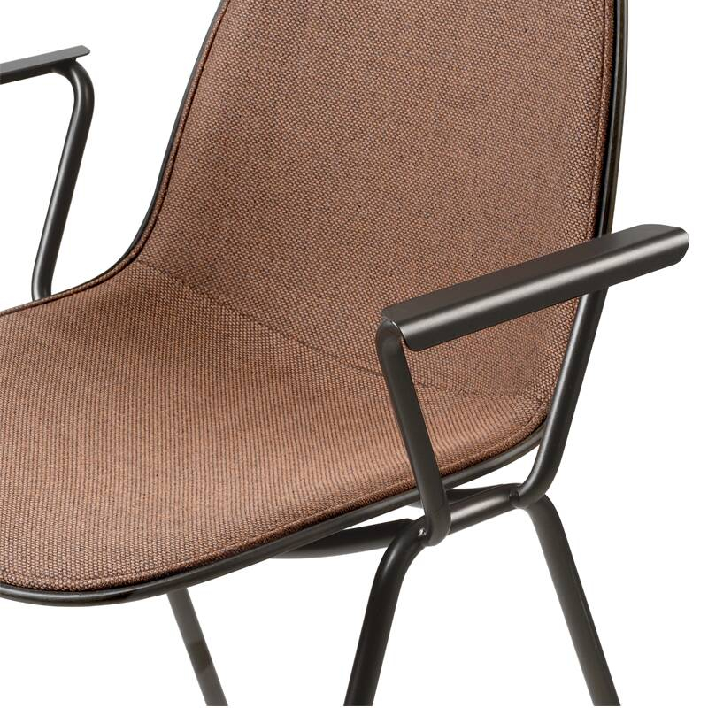 Chaise ETERNITY  avec accoudoirs face avant rembourrée Re-Wool 378 MATER