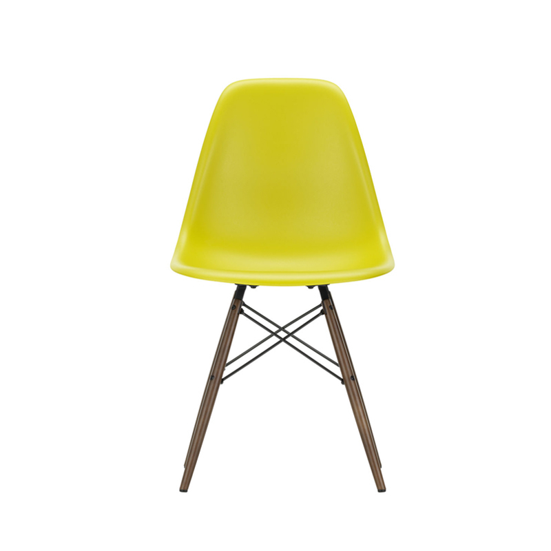 Chaise EAMES PLASTIC CHAIR DSW érable foncé Moutarde RE VITRA