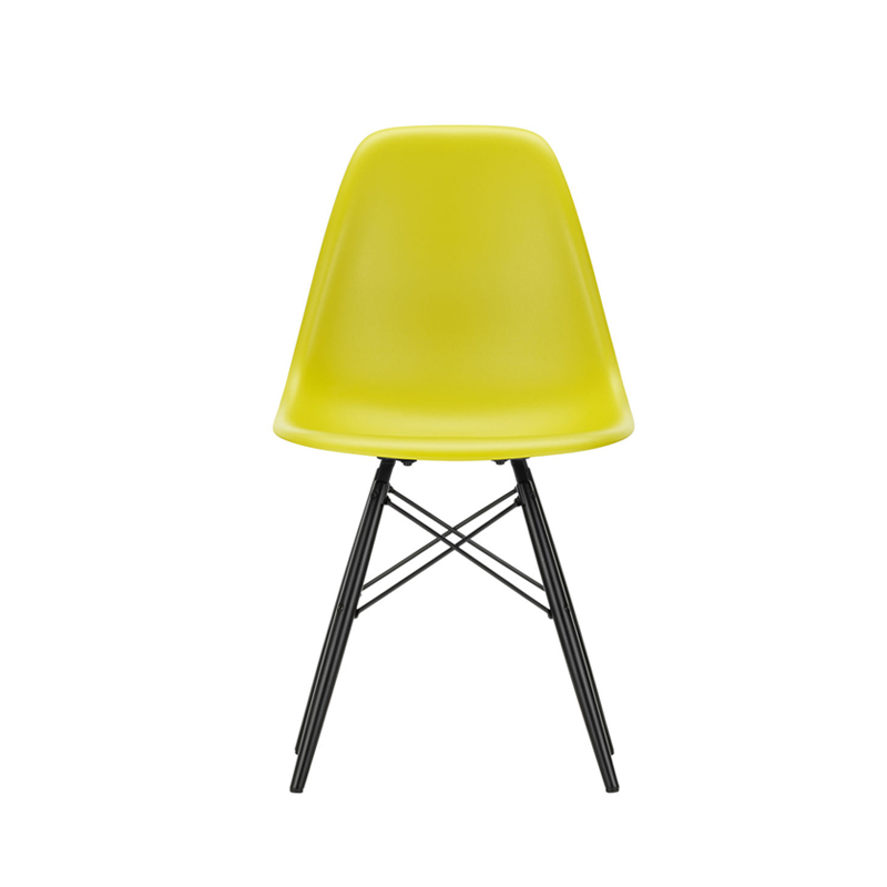 Chaise EAMES PLASTIC CHAIR DSW érable noir Moutarde RE VITRA