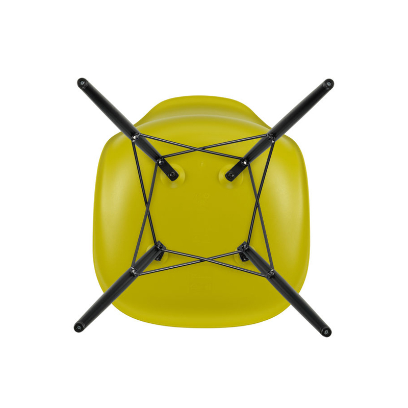 Chaise EAMES PLASTIC CHAIR DSW érable noir Moutarde RE VITRA