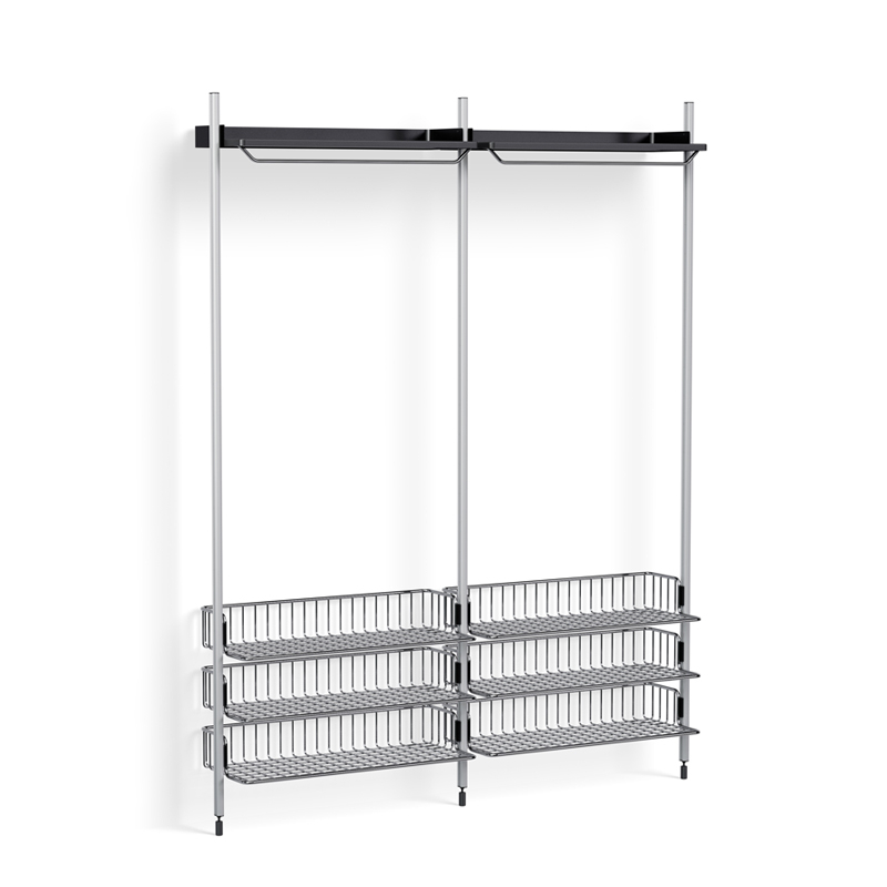 Meuble de rangement PIER SYSTEM 1022 Noir/ aluminium HAY