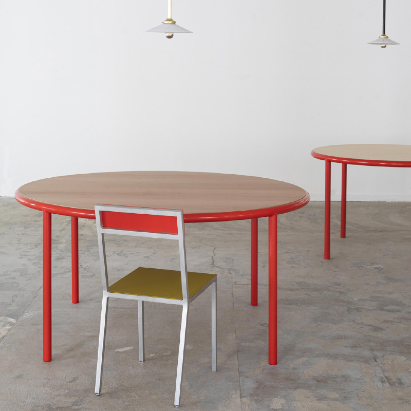 Table WOODEN TABLE ROUND L Rouge VALERIE OBJECTS