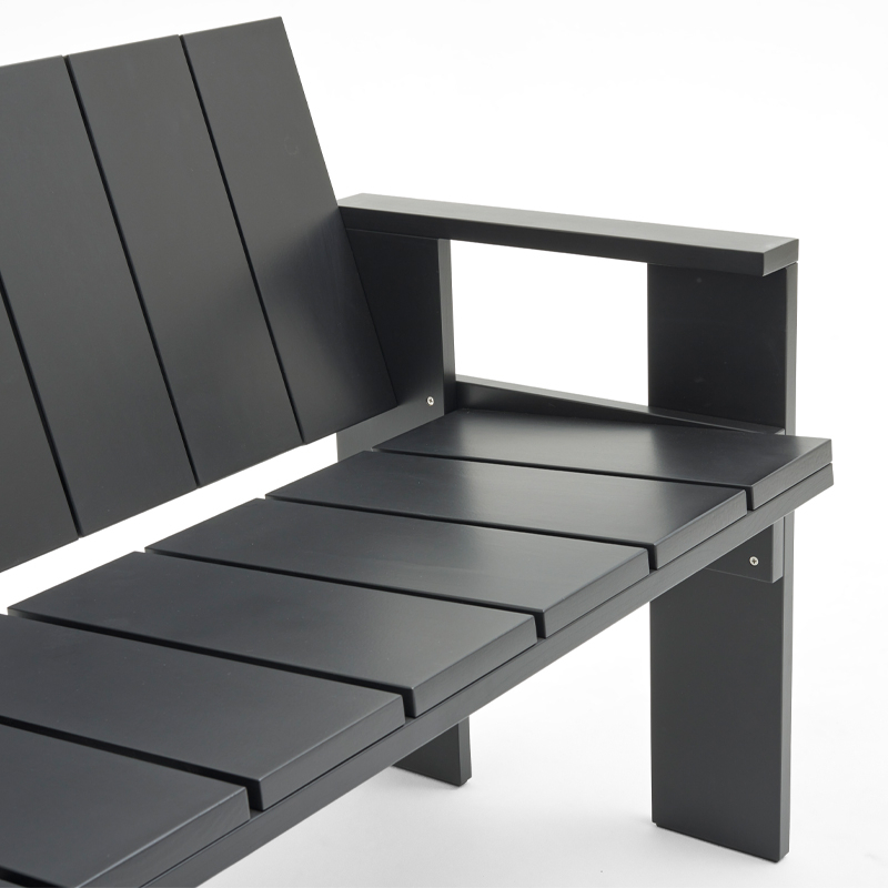 Banc extérieur CRATE LOUNGE Noir HAY