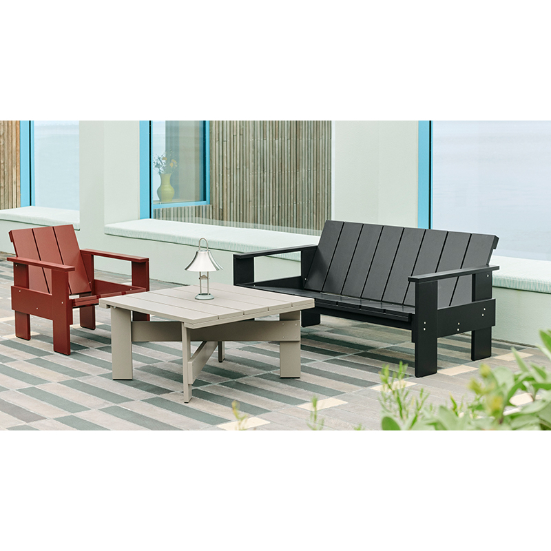 Banc extérieur CRATE LOUNGE Noir HAY
