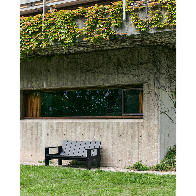 Banc extérieur CRATE LOUNGE Noir HAY