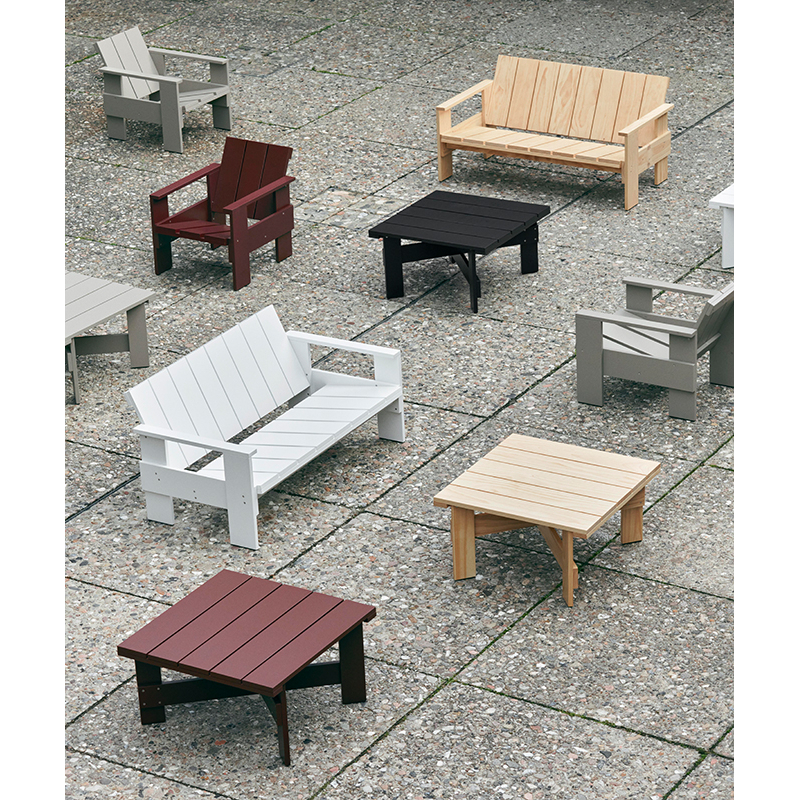 Banc extérieur CRATE LOUNGE Rouge fer HAY