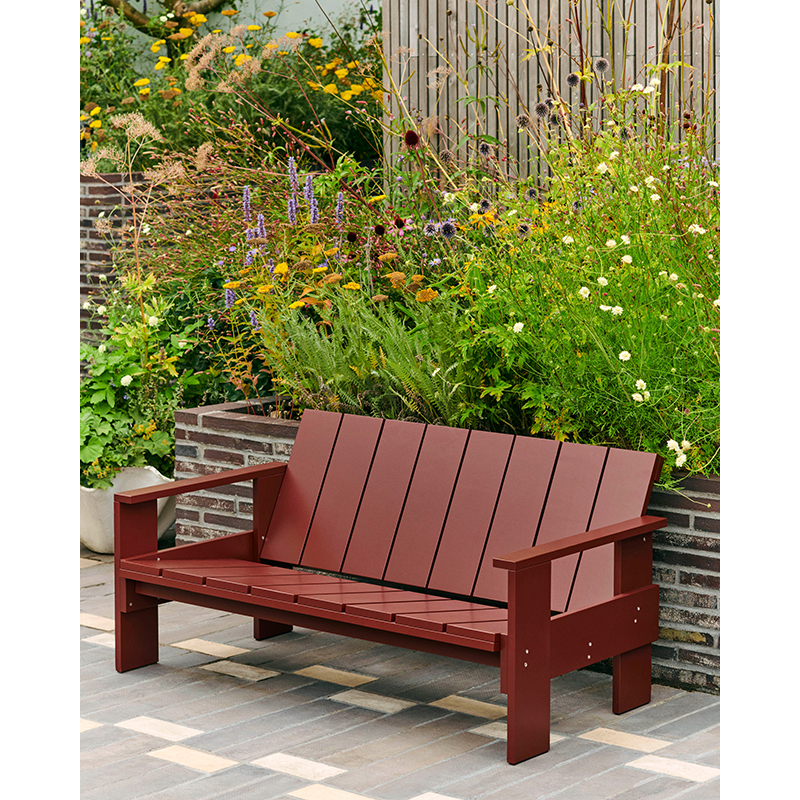 Banc extérieur CRATE LOUNGE Rouge fer HAY