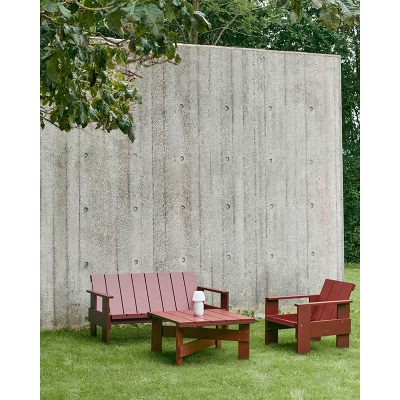Banc extérieur CRATE LOUNGE Rouge fer HAY