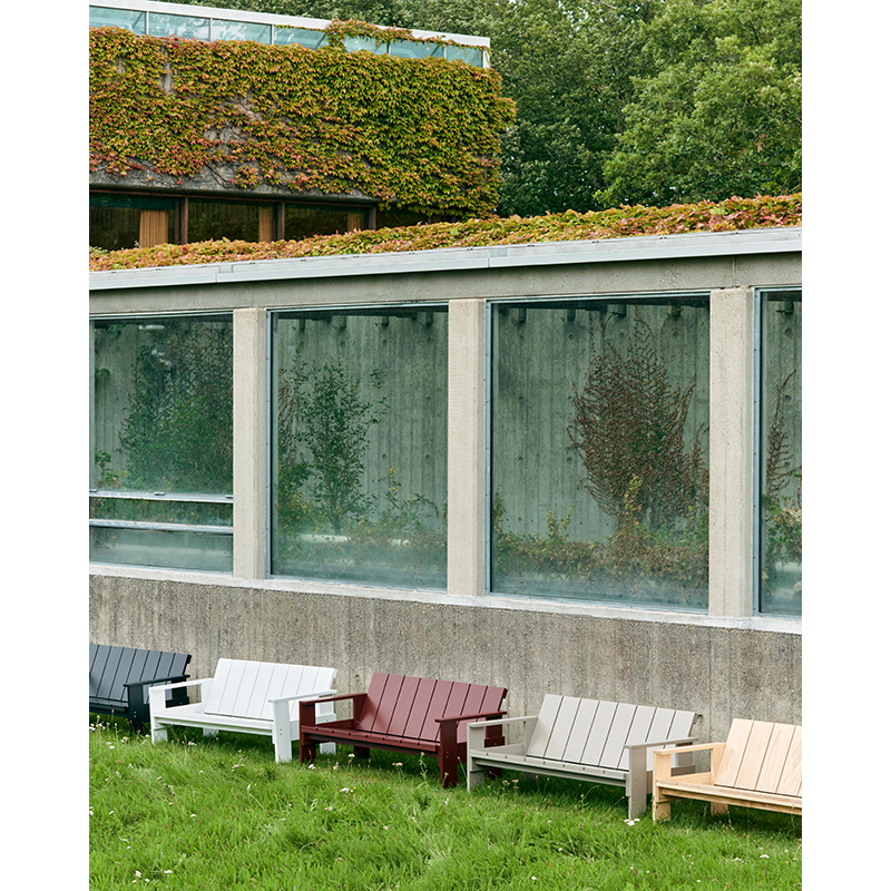 Banc extérieur CRATE LOUNGE Rouge fer HAY