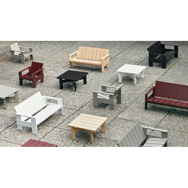 Banc extérieur CRATE LOUNGE Rouge fer HAY