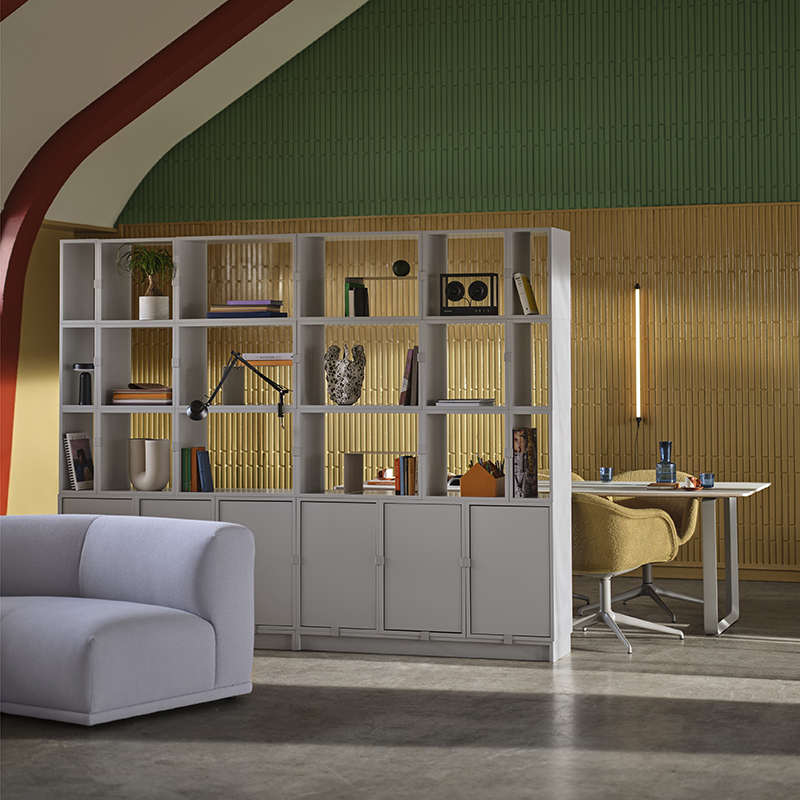 Etagère STACKED Large avec porte Gris MUUTO