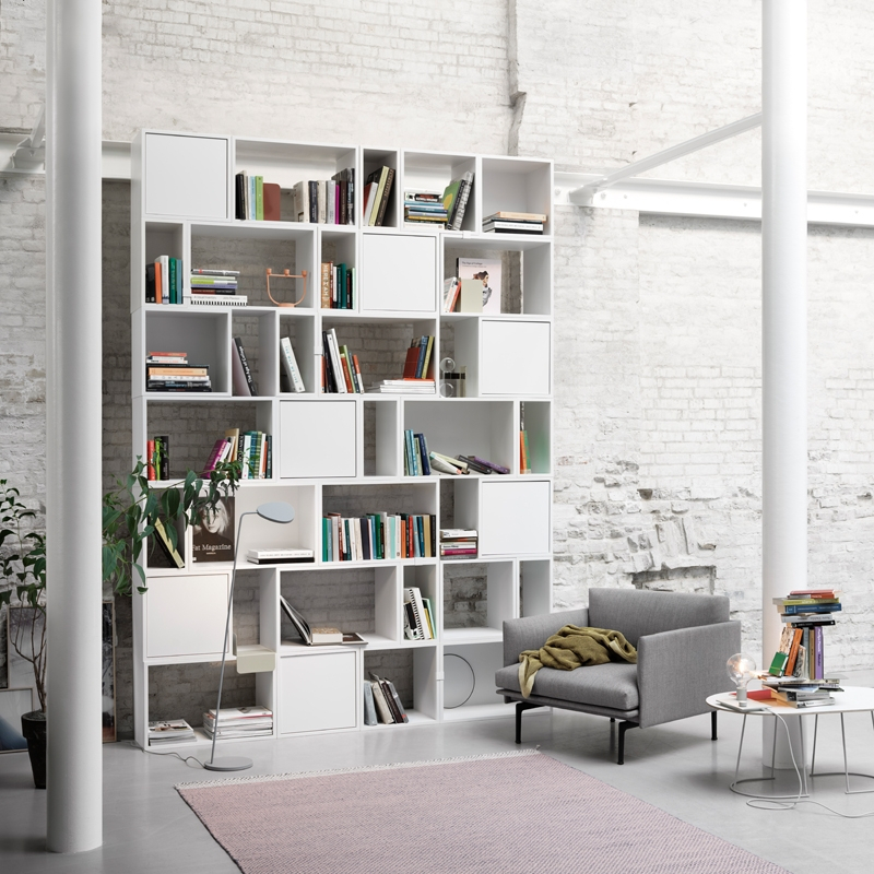 Etagère STACKED Medium avec porte Blanc MUUTO