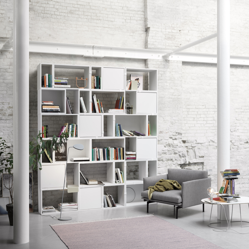 Etagère STACKED Medium avec porte Blanc MUUTO