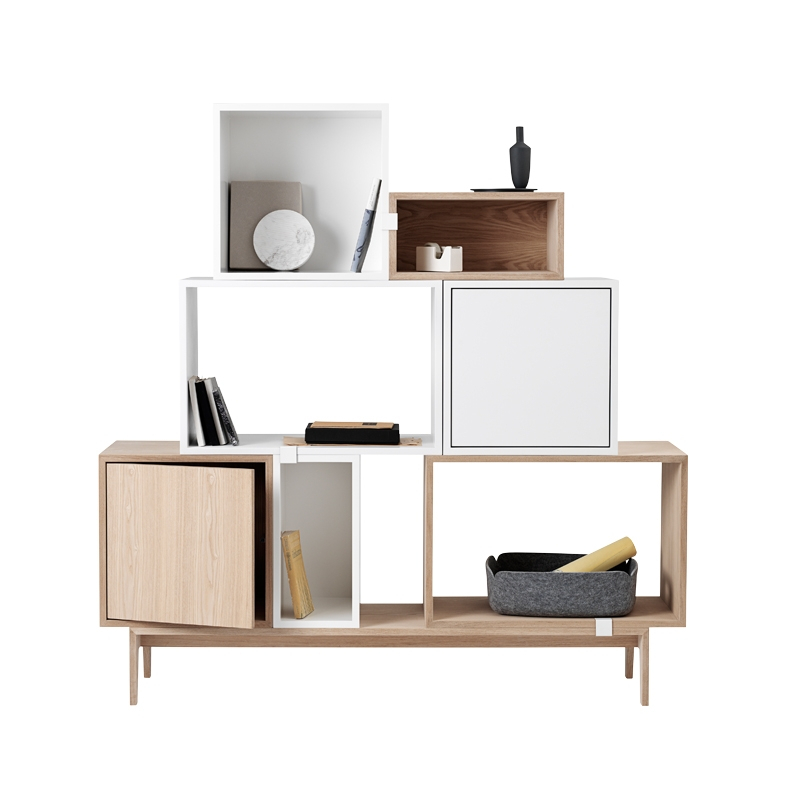 Etagère STACKED Medium avec porte Vert brun MUUTO