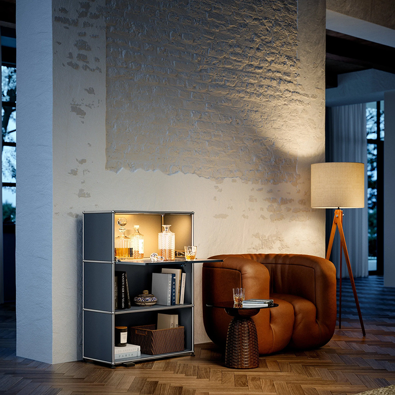 Meuble de rangement USM HALLER E M58 Gris anthracite USM HALLER