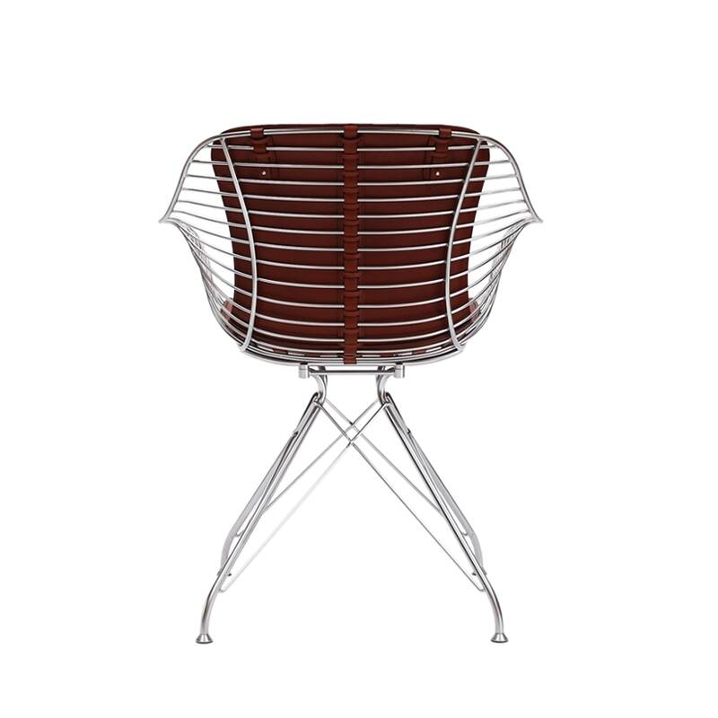 Chaise WIRE DINING CHAIR Chrome/ Cuir Horizon Cognac OVERGAARD & DYRMAN