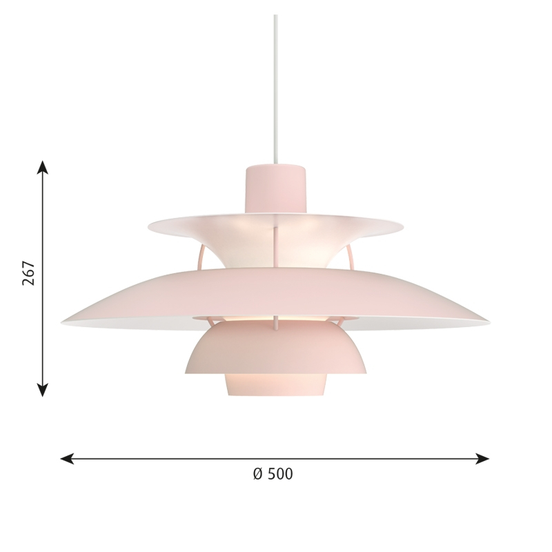 Suspension PH 5 Rose pâle LOUIS POULSEN