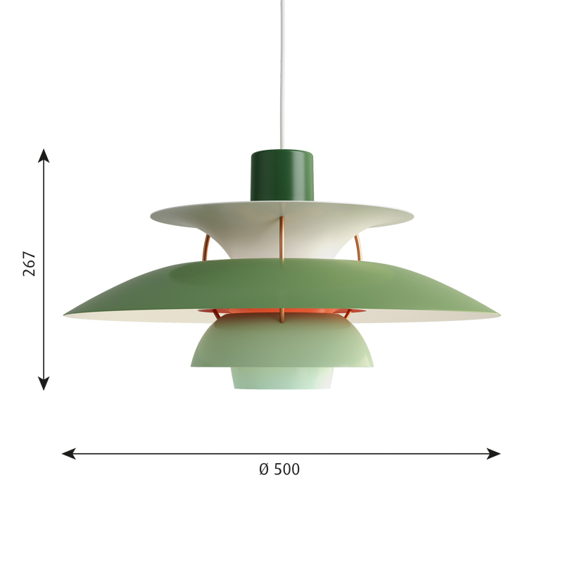 Suspension PH 5 Nuances de vert LOUIS POULSEN