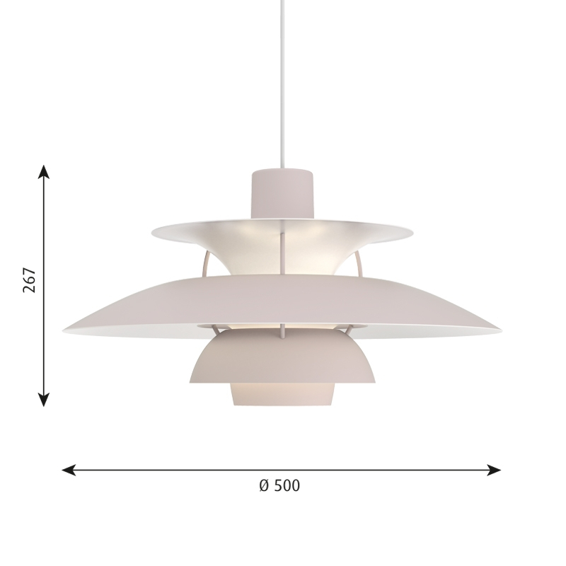 Suspension PH 5 Monochrome gris oyster LOUIS POULSEN