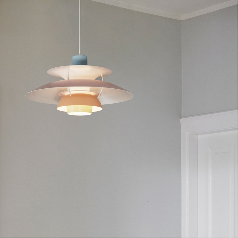 Suspension PH 5  Pastel bleu rose pêche LOUIS POULSEN