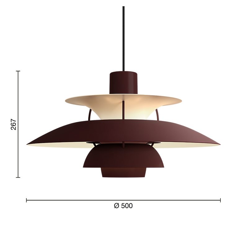 Suspension PH 5 Monochrome Burgundy LOUIS POULSEN